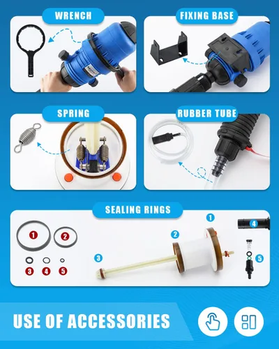 Miniatura 6 de NEWTRY Inyector de fertilizante 1:250 a 1:25 para riego por goteo Bomba dosificadora ajustable alimentada por agua 3/4" NPT