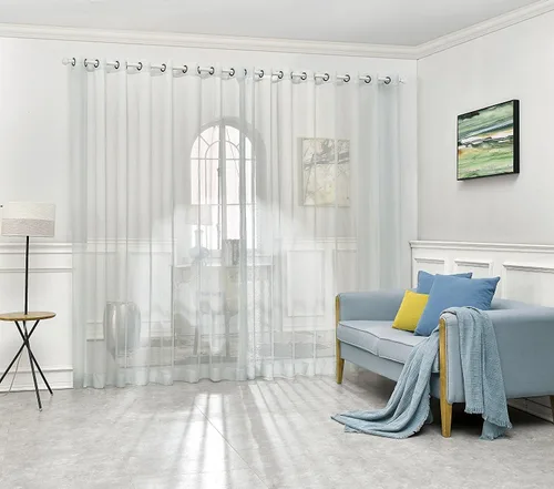 Miniatura 12 de Cortinas traslúcidas LinenZone. Cortinas de lino sintético traslúcidas. 2 paneles de cortina traslúcida en el paquete. Elegantes cortinas de 84