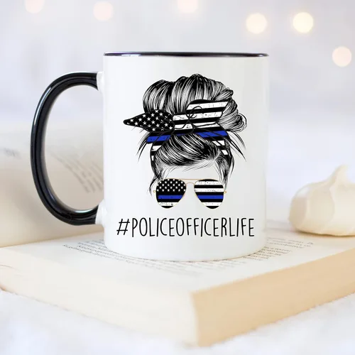 Miniatura 4 de YouNique Designs Taza de café para mujer de policía, taza de café para mujer, taza de graduación de la Academia de Policía, taza de policía