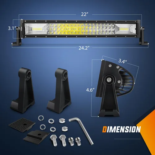 Miniatura 2 de Barra de luz led Nilight, de 21", combo de foco de 100 vatios e inundación, una fila de 9,000 lúmenes, para todo terreno, led 3D antiniebla y luz
