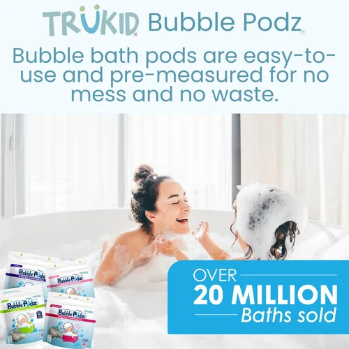 Miniatura 8 de TruKid Bubble Podz - Baño de burbujas para niños, niños pequeños y bebés, bomba de baño suave y refrescante sin lágrimas para piel sensible