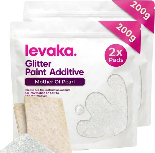 Miniatura 13 de LEVAKA - Aditivo de pintura con purpurina para paredes, purpurina holográfica plateada para pintar paredes, añade a la pintura interior o exterior