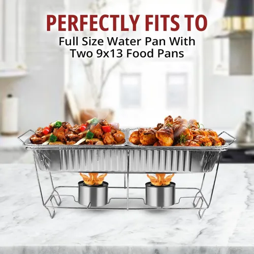 Miniatura 5 de COMFICOVE Paquete de 12 soportes para escalfadores de alambre para buffet con marco de cromo para eventos, fiestas, bodas y catering de fiestas