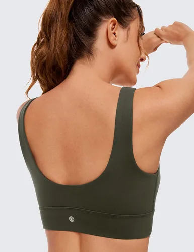 Miniatura 4 de CRZ YOGA Butterluxe - Brasier deportivo con espalda en U para mujer, cuello redondo, acolchado, de bajo impacto, para yoga, entrenamiento