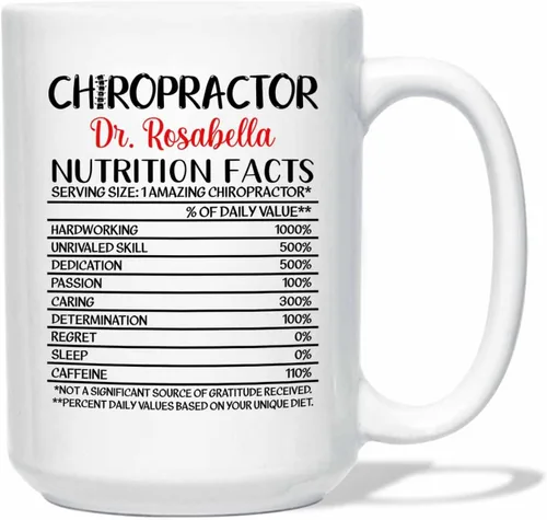 Miniatura 22 de Taza de té blanca personalizada con nombre quiropráctico de 11 onzas, 15 onzas, taza de café quiropráctico personalizada, taza de café quiropráctica
