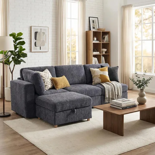 Miniatura 11 de ERYE Sofá modular de 68 pulgadas con asiento profundo, sofá modular de almacenamiento con respaldo y reposabrazos de combinación gratuita, sofá