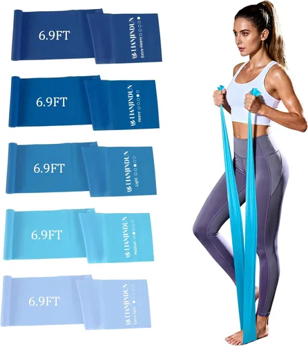 Miniatura 10 de 5 Pcs Professional Resistance Bands. Latex-Free, Elastic Band, Work Out Bands, Stretch Bands for Working Out Women or Men, Exercise Bands Set for