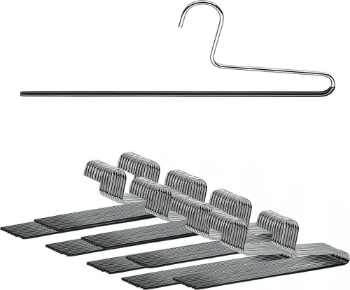 Miniatura 16 de Mawa by Reston Lloyd - Percha antideslizante para ropa que ahorra espacio con una sola barra para pantalones, estilo KH/1, juego de 30, color rojo