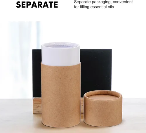 Miniatura 5 de Hemoton 30 cajas de regalo cilíndricas de papel kraft de 5.27 x 6.85 x 2.28 pulgadas, embalaje de cartón para botellas de aceite esencial