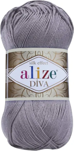 Miniatura 39 de Alize Diva Silk Effect 100% hilo acrílico de microfibra, 1 madejas de bola de 3.53 oz 383yds color (1 - crema)