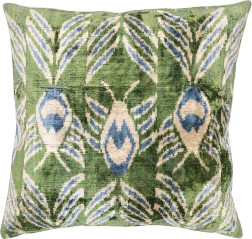 CANVELLO -Exquisita almohada/cojín de plumón: almohadas de plumas elegancia y arte | Almohadas icónicas con diseño Ikat | Seda de terciopelo suave