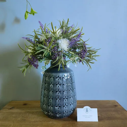 Miniatura 3 de Hosley Juego de 2 jarrones de cerámica gris de 7.25 pulgadas de alto. Regalo ideal para arreglos florales, hogar, bodas, fiestas, spa, meditación