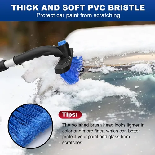 Miniatura 3 de Raspadores de hielo extensibles de 34 pulgadas para parabrisas de automóvil, cepillo de nieve 2 en 1 para automóvil, raspador de nieve