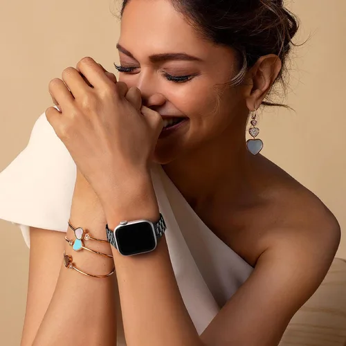 Miniatura 6 de Lenrao Correas delgadas de acero inoxidable compatibles con Apple Watch de 38mm 40mm 41mm 42mm 44mm 45mm 46mm para mujeres, correas de metal