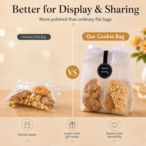 Miniatura 7 de Bolsas de galletas YunKo para regalo Bolsas de celofán transparentes para golosinas Bolsas mini para pan, pastel Bundt, empaque de bombas de Gris