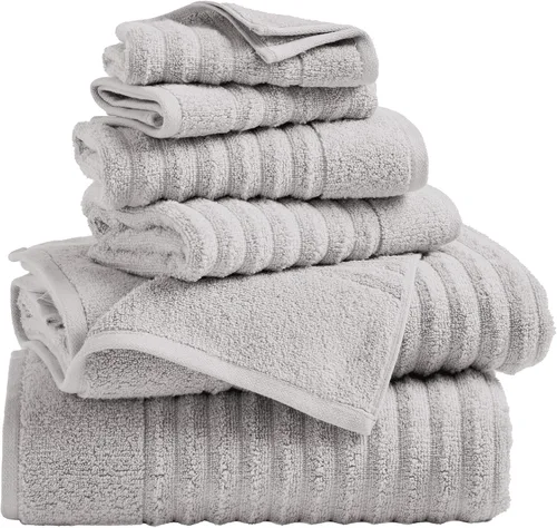 Miniatura 22 de Great Bay Home Juego de 6 toallas de mano color gris, 100% algodón hilado en plumas, juego de 6 toallas de mano de 26 x 16 pulgadas, toallas