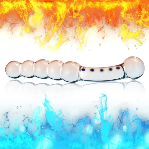 Miniatura 7 de SXOVO Consolador de cristal de cristal con cuentas para el pene, tapón anal, diseño de doble cabeza, consolador de pene, próstata, masaje