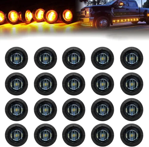 Miniatura 7 de FXC Luces LED de señalización de 3/4" redondas, indicadores de advertencia, luces laterales, frontales y traseras, luces de giro, cola y marcha