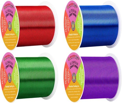 Miniatura 185 de Mandala Crafts - Alambre de aluminio anodizado de 8 calibre para hacer joyas - 9.75 m de alambre flexible negro colorido - Flexible para bonsái