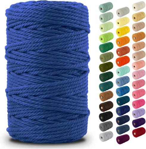 Miniatura 138 de Nook Theory - Cuerda de macramé de 3 mm, 220 yardas de cuerda de algodón, hilo de 4 mm y 5 mm, cuerda para manualidades, perfecta para colgantes