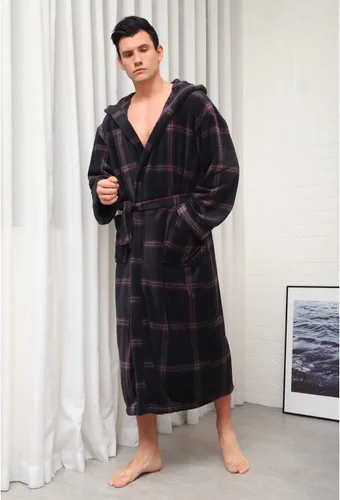 Miniatura 6 de KEMUSI Bata de baño de longitud completa suave con capucha para hombre, cómodo camisón cálido de longitud completa