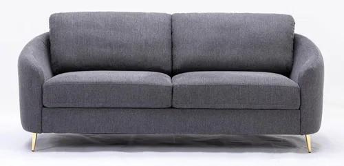Miniatura 4 de Acme Muebles Yuina Sofá tapizado de tela y metal en gris y dorado