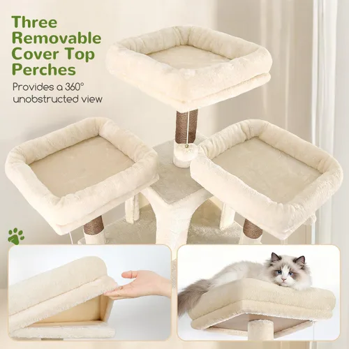 Miniatura 3 de Globlazer Árboles y Torres para Gatos para Múltiples Gatos Adultos, Torre de Árbol para Gatos XXL Alta de 82 Pulgadas para Gatos