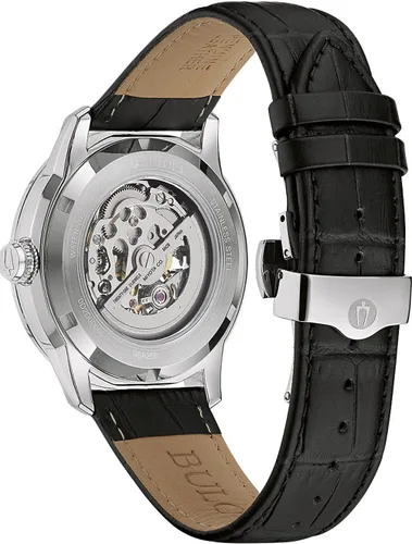 Miniatura 3 de Bulova Reloj analógico para hombre con correa de cuero 96A266, plateado, correa, Plateado, Correa