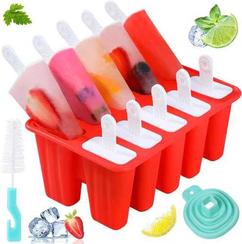 Moldes para paletas de hielo, moldes de silicona para paletas de hielo, molde de paletas sin BPA, reutilizable, fácil liberación, molde casero para