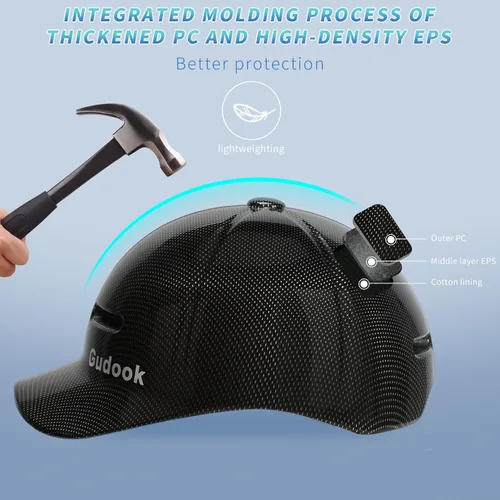 Miniatura 4 de Casco de Bicicleta para Adultos - Cascos de Bicicleta para Hombres y Mujeres - con Luces Traseras LED - Casco Ajustable Estilo Gorra de Béisbol