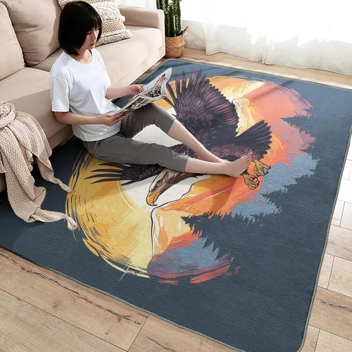 Miniatura 4 de Alfombra de águila calva de 2 x 3 pies, alfombra de águila, alfombra de pájaros para entrada, sala de estar, dormitorio, alfombra de águila calva