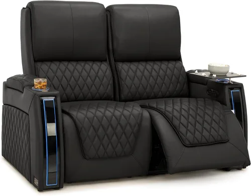 Seatcraft Apex Zero-Gravity CoolZero - Asiento de cine en casa de cuero italiano, reposacabezas eléctrico, lumbar eléctrico, reclinable eléctrico,