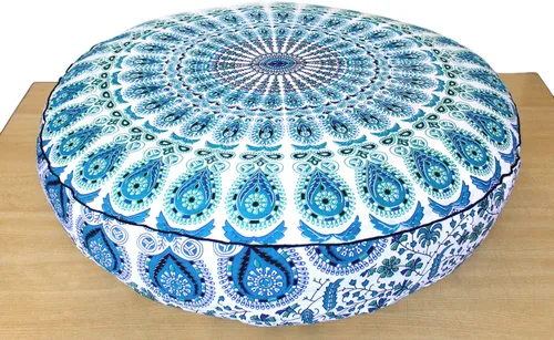 Miniatura 19 de CRAFT KALA Funda de cojín con diseño de mandala, funda de cojín para asiento, hippie, decorativo, bohemio, otomano, de algodón, indio, para sala