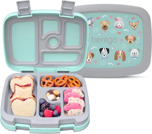 Miniatura 16 de Bentgo Kids Prints - Lonchera de 5 compartimentos estilo bento, a prueba de derrames, porciones de tamaño ideal para niños de 3 a 7 años, duradera