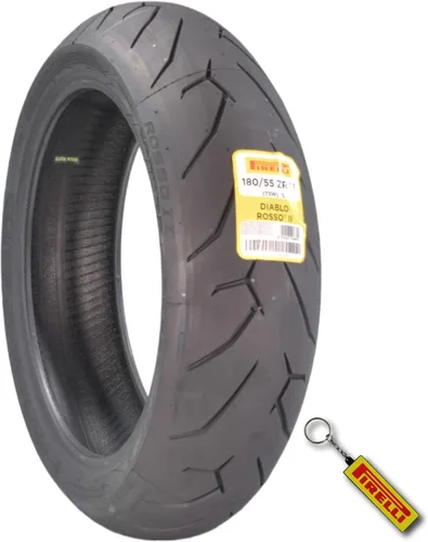Miniatura 14 de Pirelli Diablo Rosso II 120/70 ZR 17 M/C (58W) TL (K) Delantero y 180/55 ZR 17 M/C (73W) TL Neumático trasero para motocicleta, juego de neumáticos