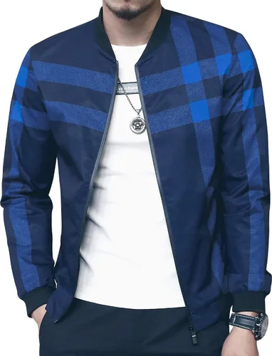 Miniatura 9 de LOGEEYAR Chaqueta Bomber para Hombre Chaqueta Casual Ligera de Bloques de Color Cortavientos Abrigo con Bolsillo