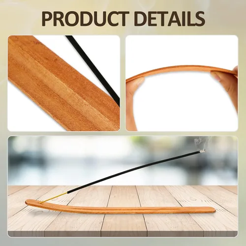 Miniatura 3 de Cunhill 12 piezas hechas a mano de madera para incienso, quemador de incienso de madera, bandejas para cenizas, accesorios para el hogar, accesorios