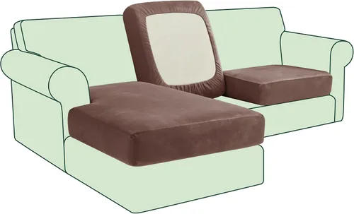 Miniatura 74 de CHUN YI - Funda elástica de cojín para sofá biplaza, funda de asiento de sofá con tela jacquard de elastano (mediana, color marfil blanco)