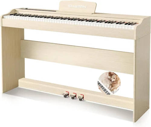 Miniatura 10 de Piano digital de 88 teclas con teclado pesado, soporte, cubierta, acción de martillo, teclado acústico eléctrico vertical de tamaño completo, pedal