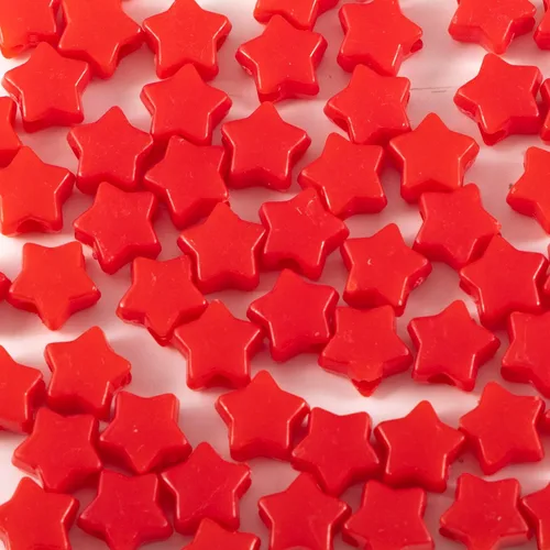 Miniatura 3 de 500 piezas de cuentas acrílicas rojas de 13 mm con gran agujero en forma de estrella para hacer joyas, pulseras, collares, aretes, llaveros, regalos