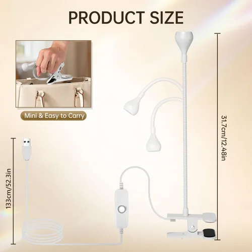 Miniatura 5 de AORAEM Lámparas LED de uñas de 3 W, lámpara flexible de cuello de cisne, secado rápido, secado rápido, lámpara de secado de esmalte de gel, luz