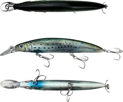 Miniatura 13 de Battlestar 115 Jerkbait–Flotación Lenta, Lanzamiento Largo, Señuelo de Pesca de Acción Realista para Agua Salada y Agua Dulce – Ideal para Fletán