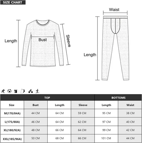 Miniatura 6 de Ropa interior térmica para hombre, conjunto de pantalones largos con forro polar capa base superior