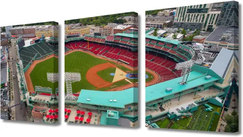 Miniatura 20 de TUMOVO American Sports - Decoración de pared Wrigley Stadium, 3 piezas, arte de pared de estadio de béisbol, cuadros para decoración del hogar