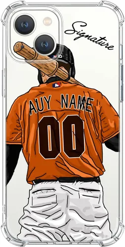 Miniatura 32 de Funda de béisbol transparente con nombre y número personalizados para iPhone 17 Air 16 15 Pro Max 14 13 Mini 12 11 Xs Xr SE3 8 7 6 Plus, con 4