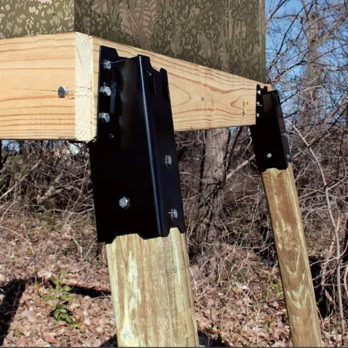 Miniatura 3 de HME - Soportes de plataforma multiusos duraderos de construcción soldada de alta resistencia, paquete de 4 unidades, para uso con persianas de caza