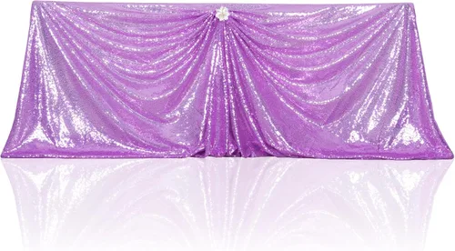 Miniatura 104 de PartyDelight Mantel de lentejuelas redondo de 50 pulgadas, color dorado claro, adorno de mesa para decoración de bodas, fiestas, cumpleaños