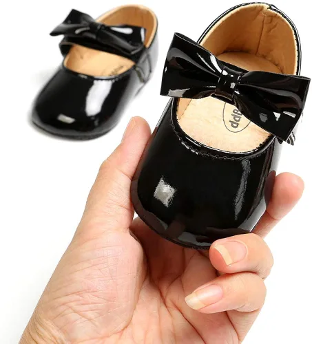 Miniatura 3 de Ohwawadi Zapatos de bebé para niña, zapatos planos Mary Jane de princesa para vestido de boda, zapatos de cuna para recién nacidos, bebés, bebés