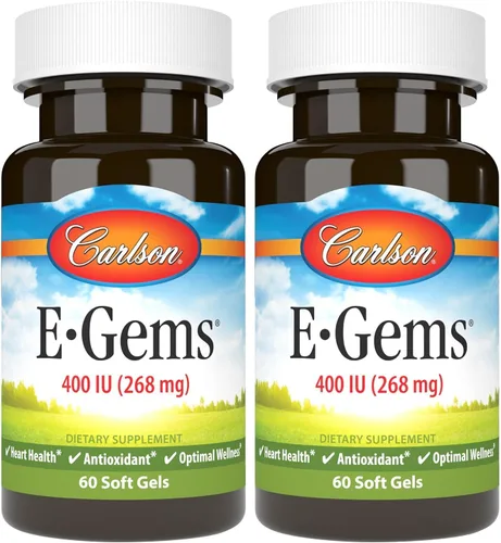 Miniatura 7 de Carlson Labs E-Gems Natural Vitamina E, 400 UI, 60 cápsulas blandas