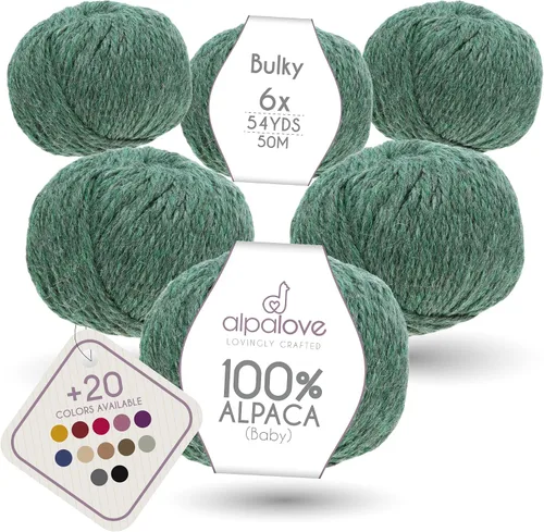 Miniatura 37 de Set de Lana Abultada (6 x 50 g) Súper Suave de Alpaca Bebé para Tejer Antracita 300 Metros